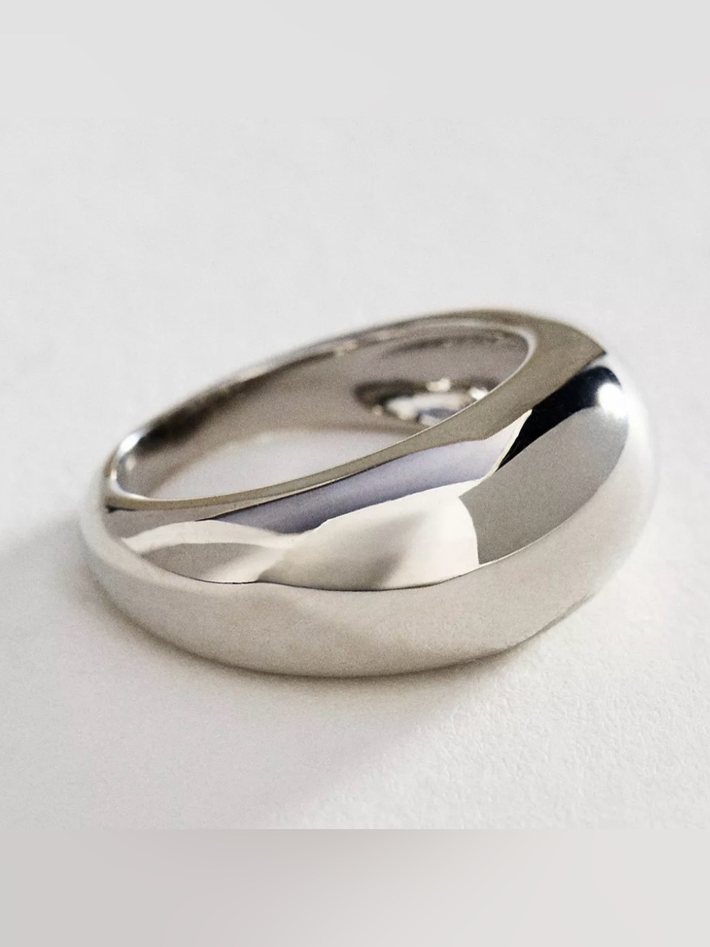 NWT Anthropologie Chunky Metal Stacking Ring in Silver